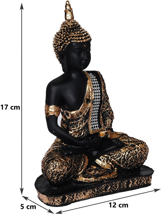 Royal Box Meditating Buddha Idol Black
