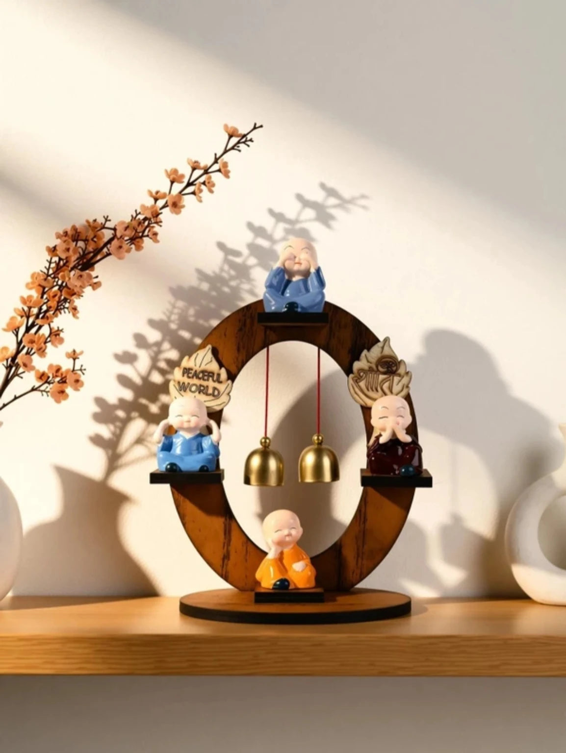 Vaka Trends Decorative Showpiece  -  20 cm (Wood, Stone, Multicolor)