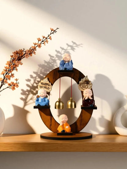 Vaka Trends Decorative Showpiece  -  20 cm (Wood, Stone, Multicolor)
