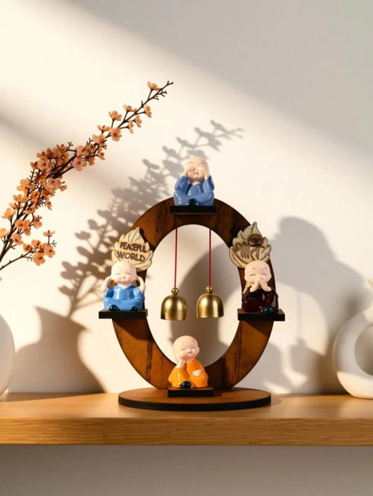 Vaka Trends Decorative Showpiece  -  20 cm (Wood, Stone, Multicolor)