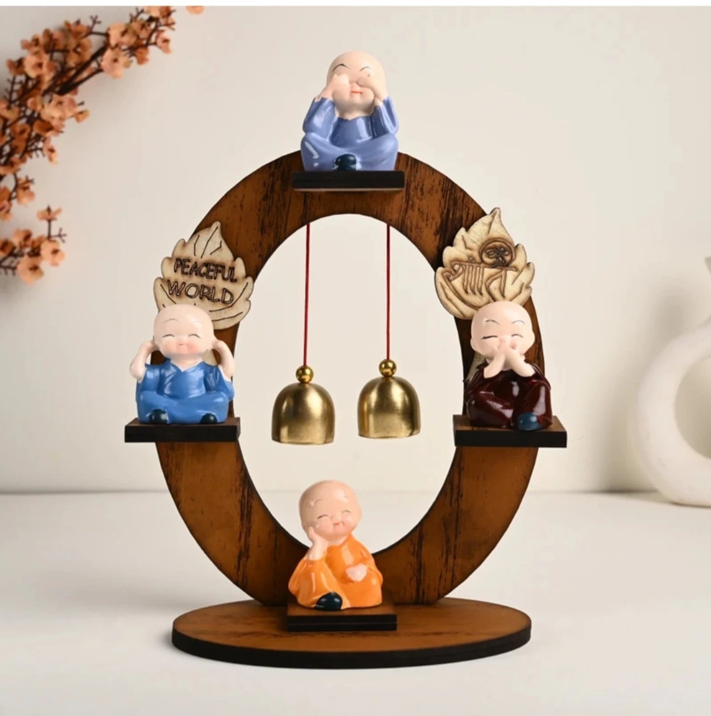 Vaka Trends Decorative Showpiece  -  20 cm (Wood, Stone, Multicolor)