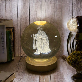 DHRUTI ENTERPRISE 3D RADHA KRISHNA CRYSTALL BALL Decorative showpiece - 6 cm (Glass, Multicolour)