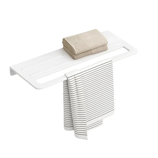 Ceramic Wall Mounted Towel Shelf White Quartz (RW-126)