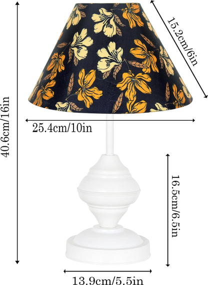 Glowhere Farmhouse Matte Table Lamp, Black Cone Fabric For Bedroom and Living Room (40.6cm)